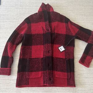 NWT The Normal Brand Mia Heritage Plaid Cardigan Size Womens XS  Oversized
